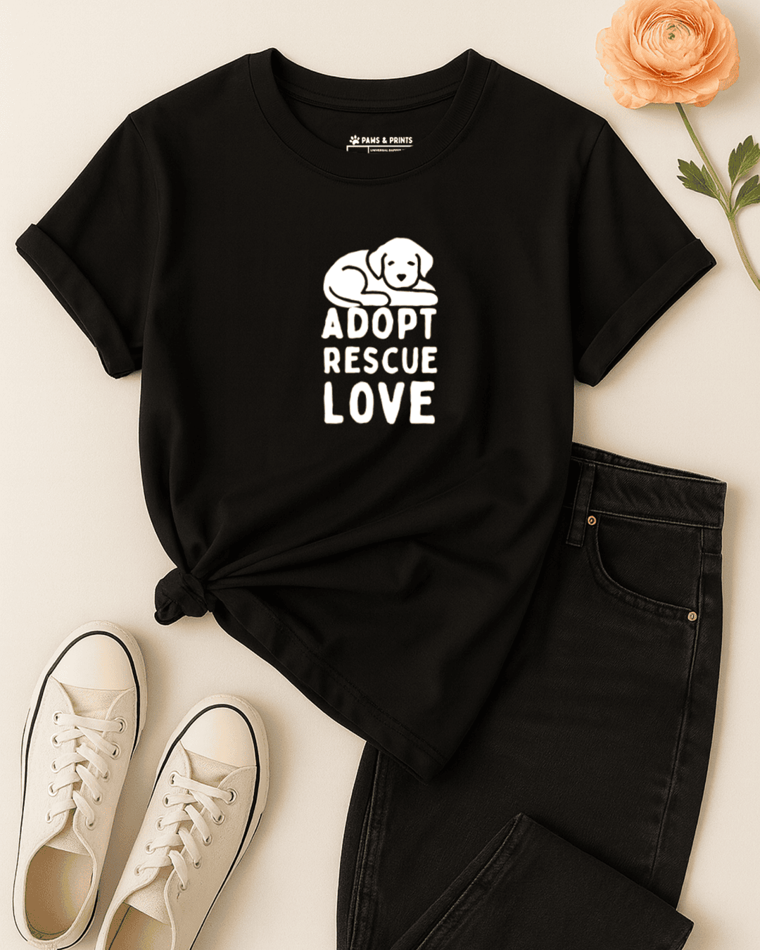 Camiseta Mujer | Adopt Rescue Love | Regular Fit