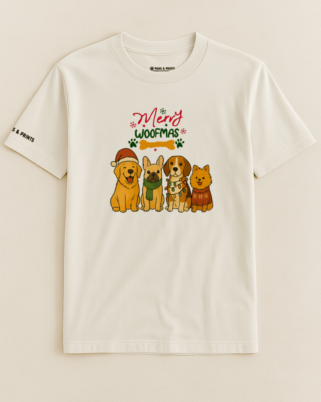 Camiseta Hombre | Merry Woofmas | Slim Fit