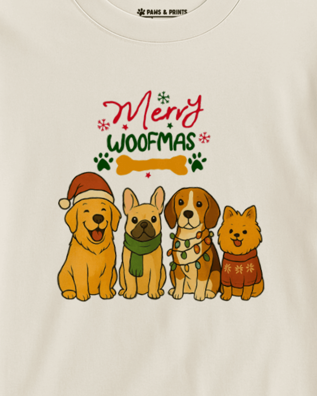 Camiseta Hombre | Merry Woofmas | Slim Fit