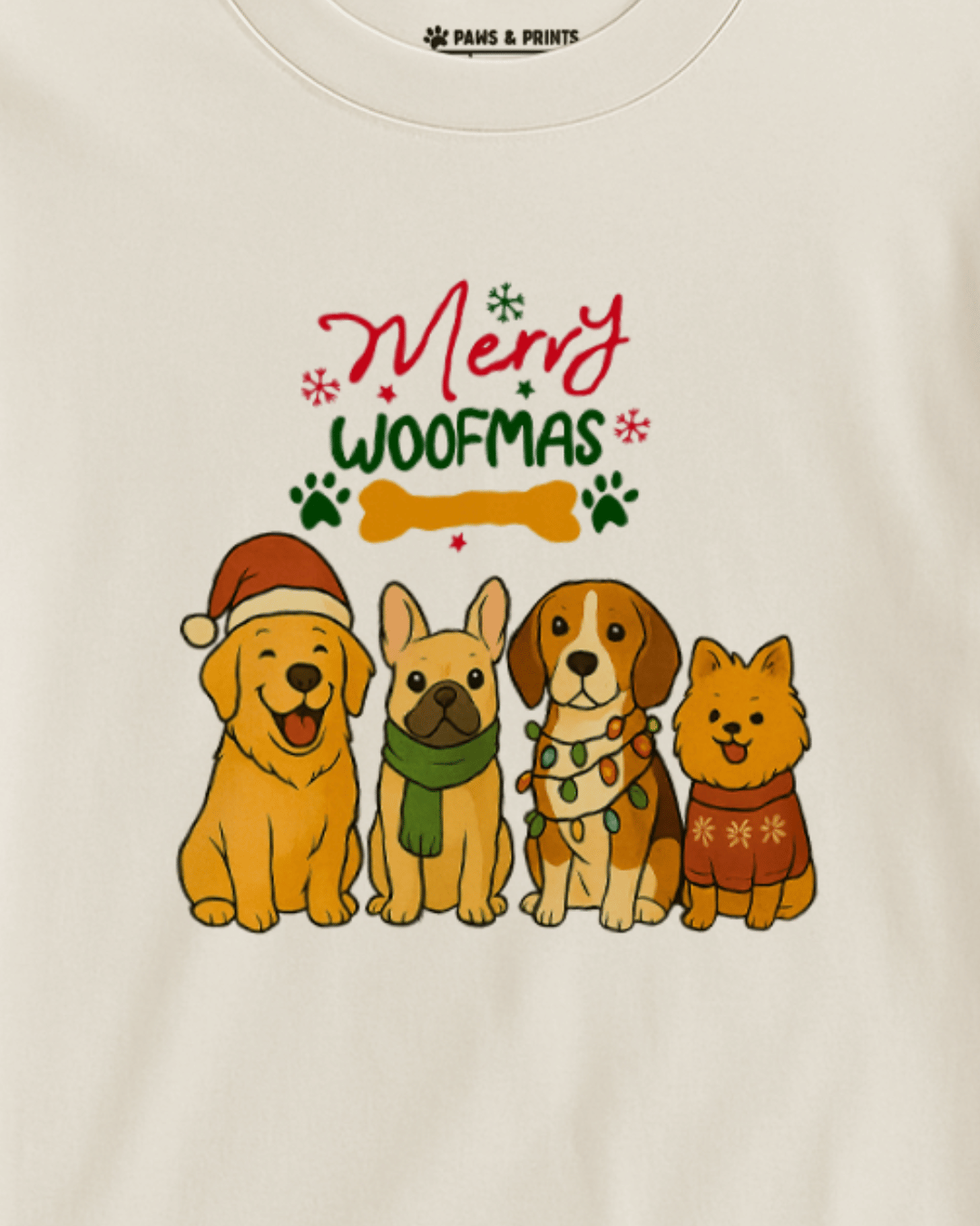 Camiseta Hombre | Merry Woofmas | Slim Fit