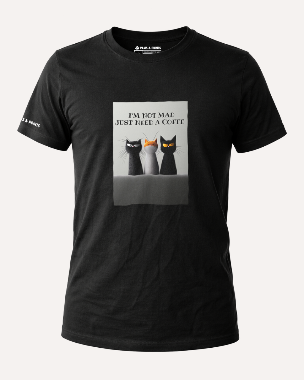 Camiseta Hombre | Coffee First Cat | Slim Fit