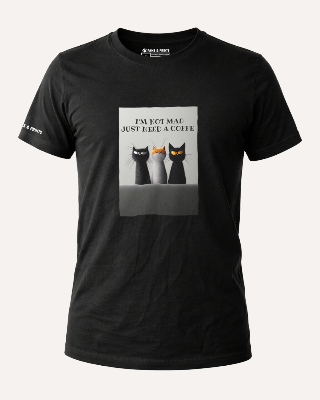 Camiseta Hombre | Coffee First Cat | Slim Fit