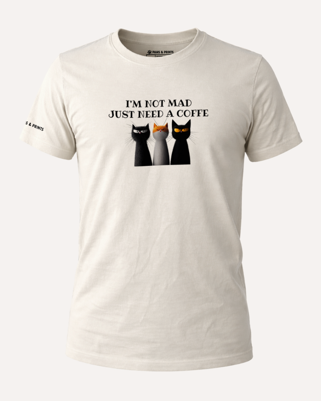 Camiseta Hombre | Coffee First Cat | Slim Fit