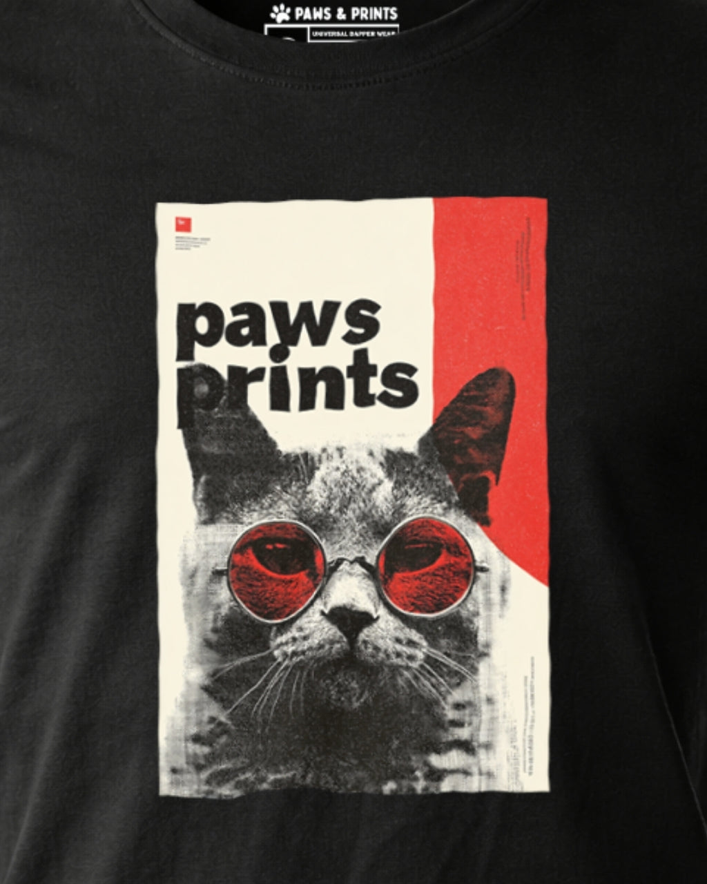 Camiseta Hombre | Crimson Vision Cat | Slim Fit