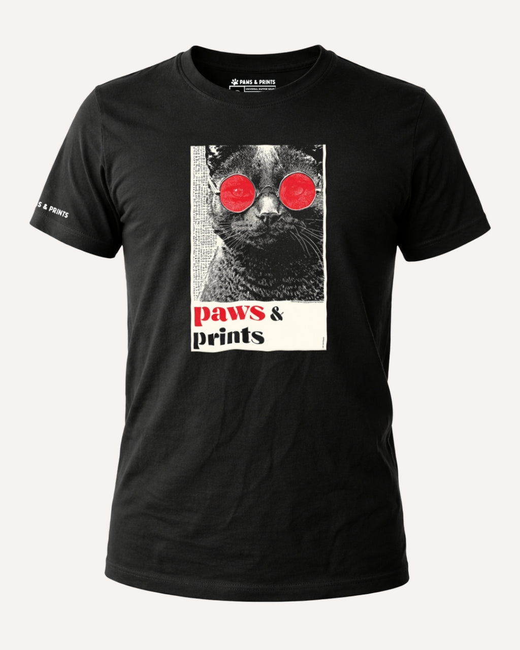 Camiseta Hombre | Red Gaze Cat | Slim Fit