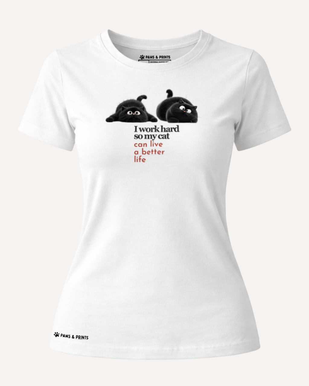 Camiseta Mujer | Lazy Boss Cats | Slim Fit