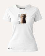 Camiseta Mujer | Creamy Cattitude | Slim Fit