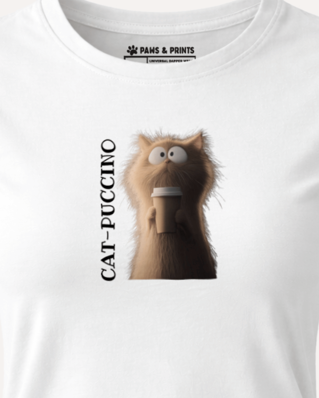 Camiseta Mujer | Creamy Cattitude | Slim Fit