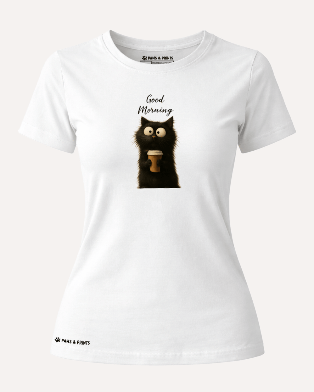 Camiseta Mujer | Morning Cattitude | Slim Fit