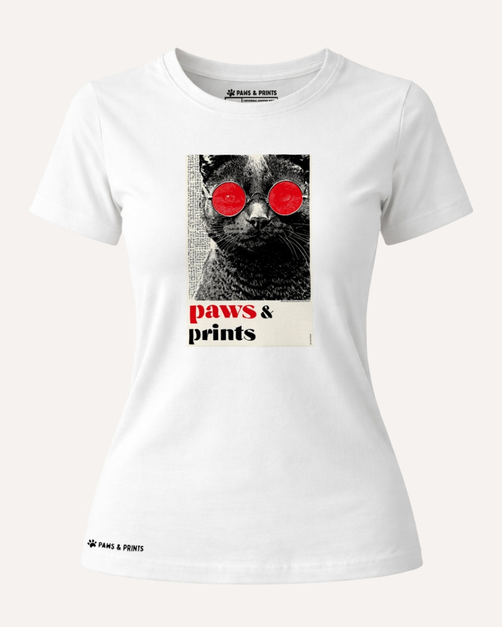 Camiseta Mujer | Red Gaze Cat | Slim Fit