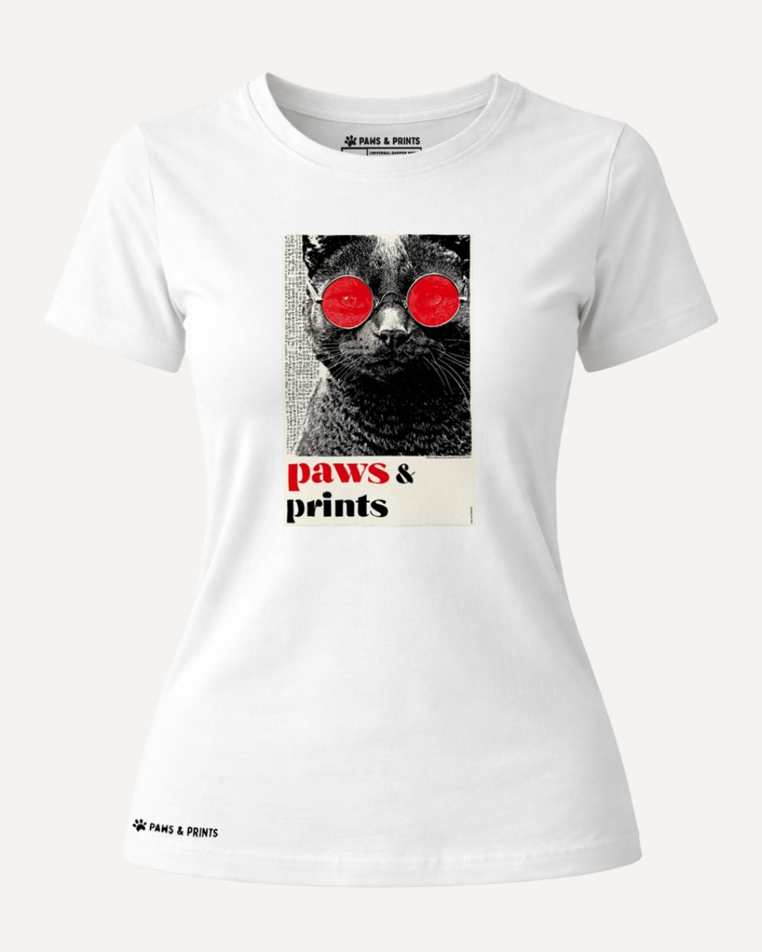 Camiseta Mujer | Red Gaze Cat | Slim Fit