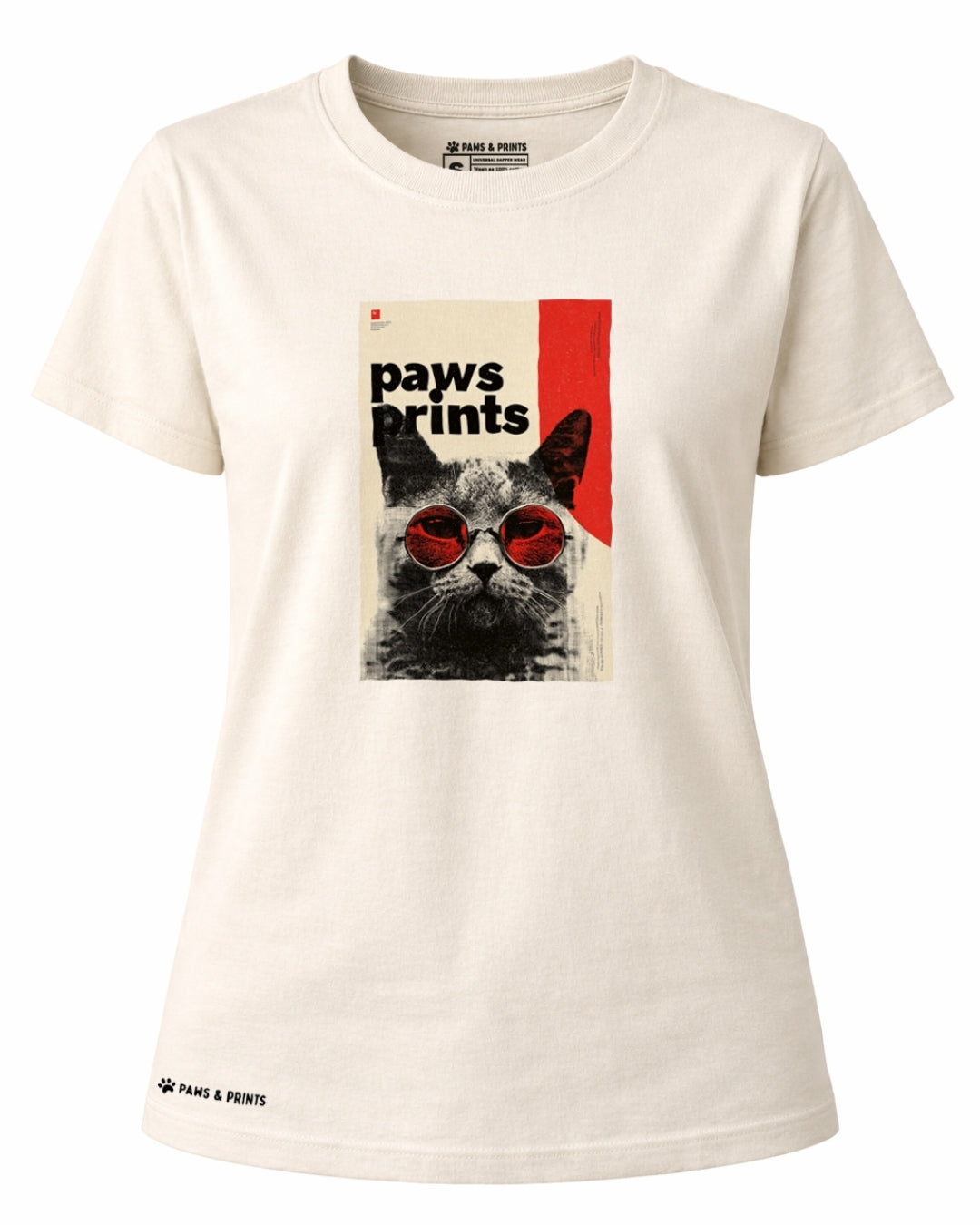 Camiseta Mujer | Crimson Vision Cat | Regular Fit