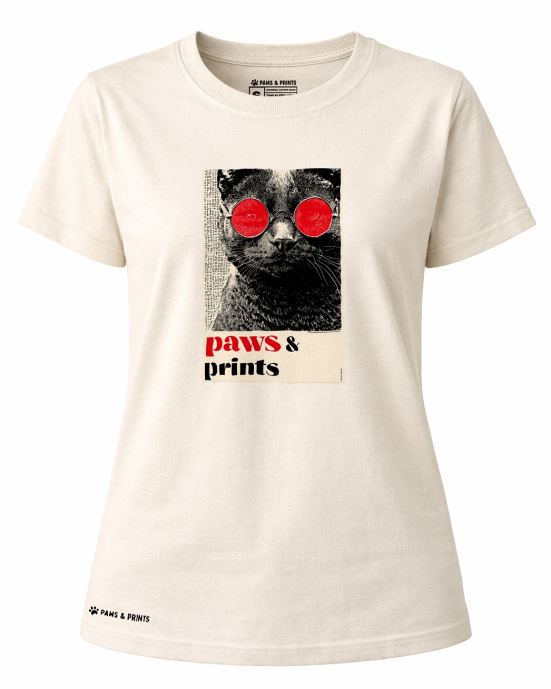 Camiseta Mujer | Red Gaze Cat | Regular Fit
