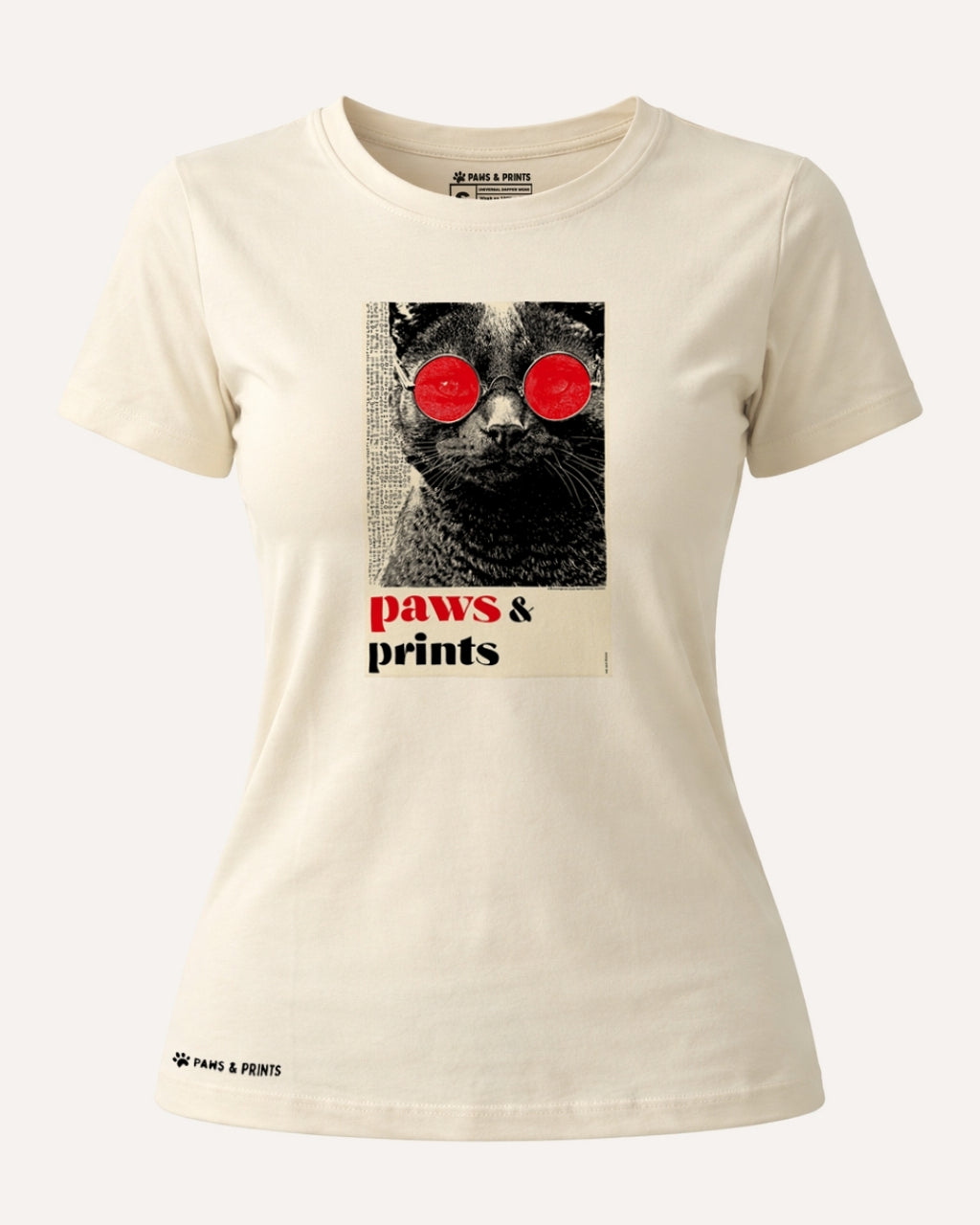 Camiseta Mujer | Red Gaze Cat | Slim Fit