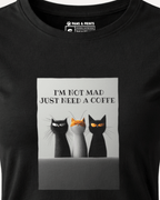 Camiseta Mujer | Coffee First Cat | Slim Fit