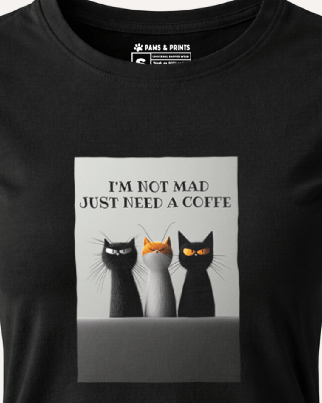 Camiseta Mujer | Coffee First Cat | Slim Fit