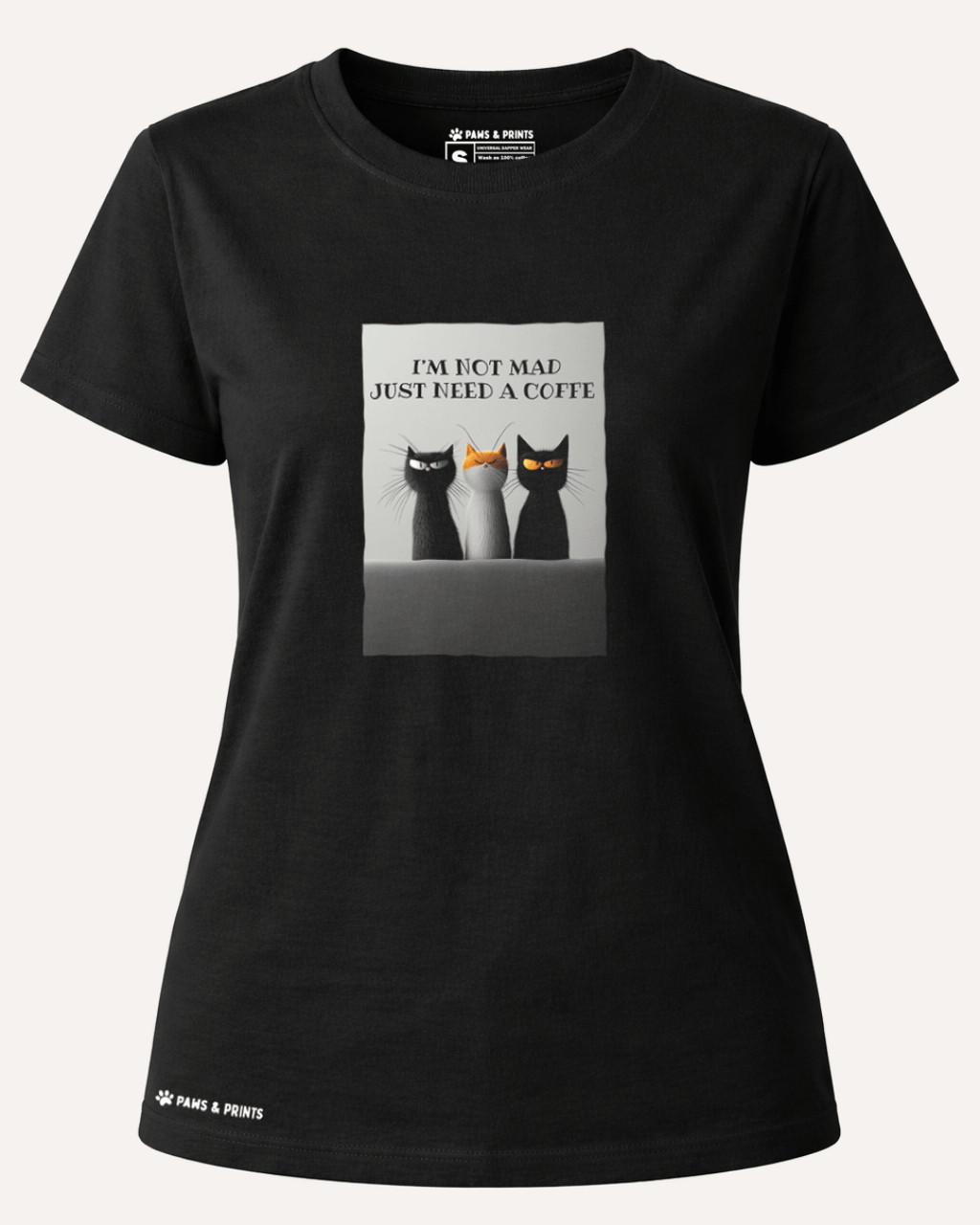 Camiseta Mujer | Coffee First Cat | Regular Fit