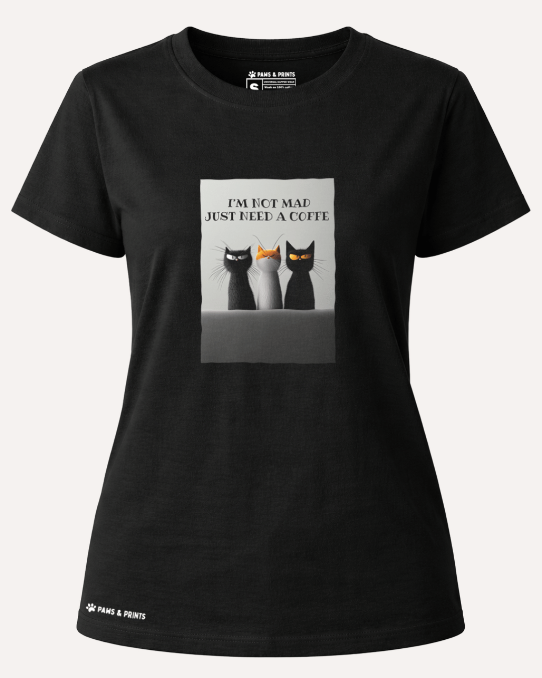 Camiseta Mujer | Coffee First Cat | Regular Fit