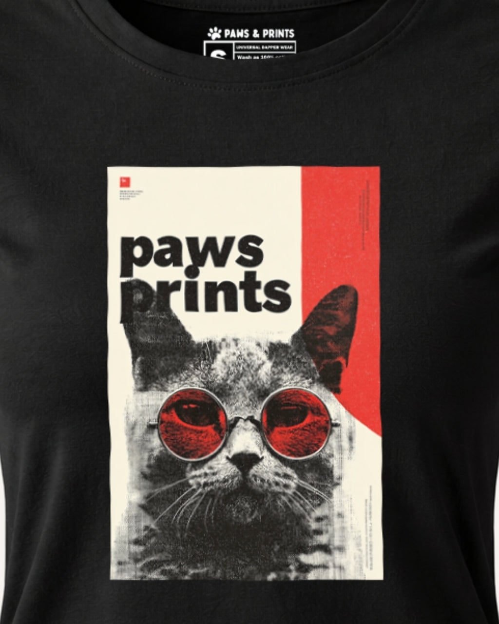 Camiseta Mujer | Crimson Vision Cat | Slim Fit