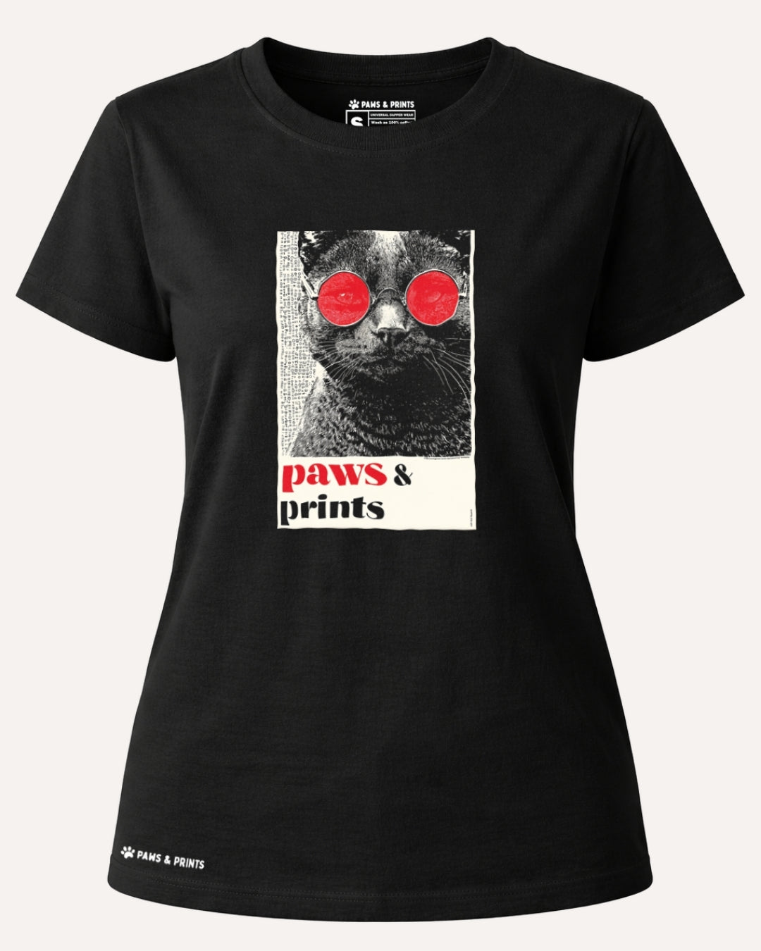 Camiseta Mujer | Red Gaze Cat | Regular Fit