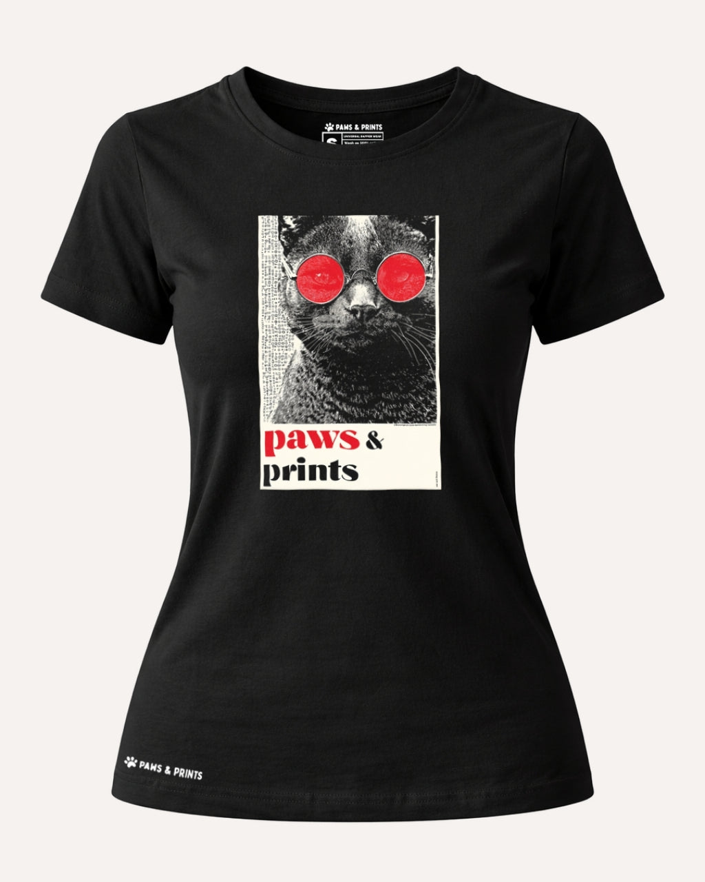 Camiseta Mujer | Red Gaze Cat | Slim Fit