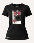 Camiseta Mujer | Red Gaze Cat | Slim Fit