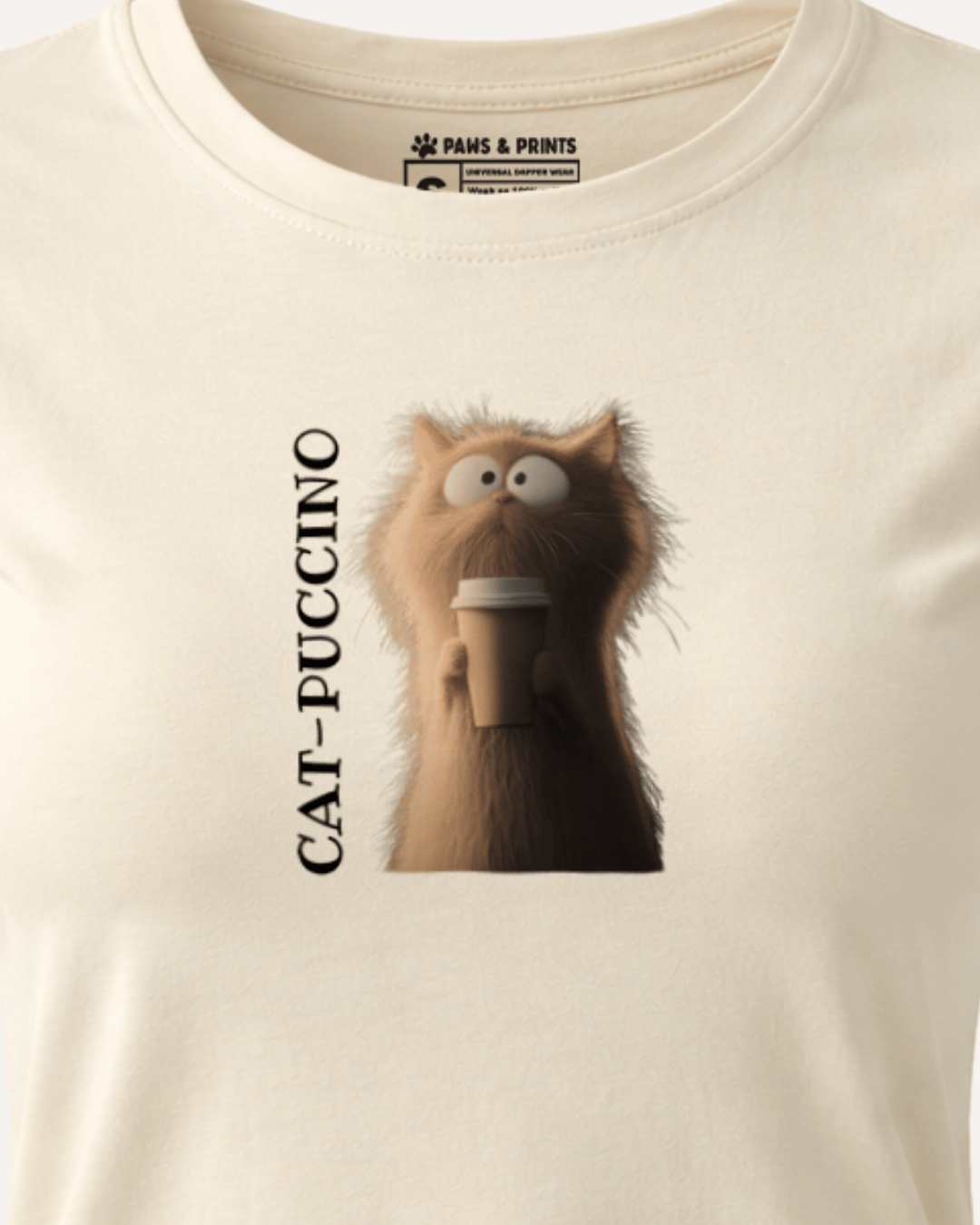 Camiseta Mujer | Creamy Cattitude | Slim Fit