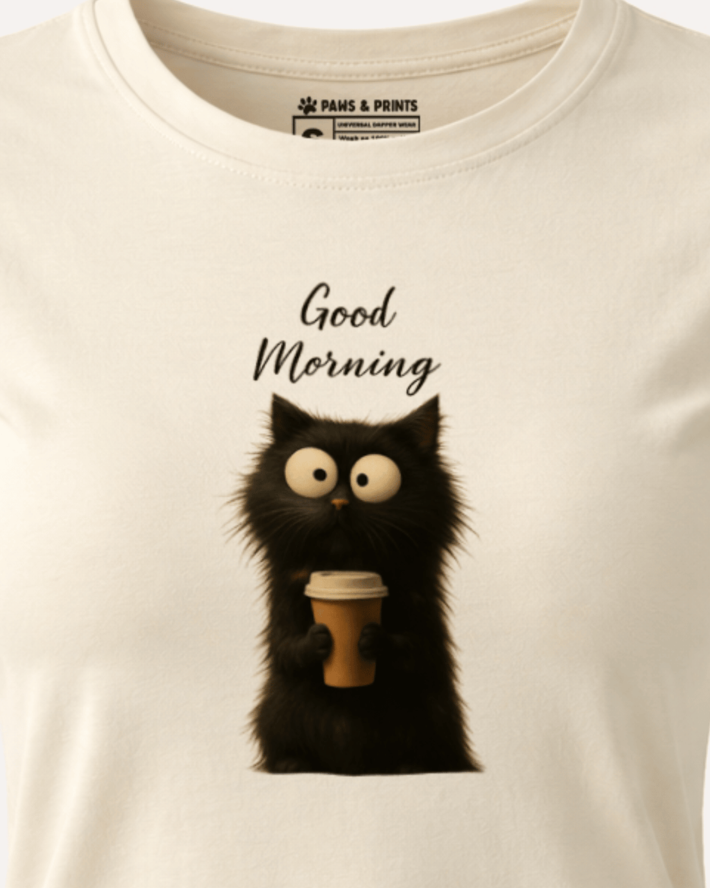 Camiseta Mujer | Morning Cattitude | Slim Fit