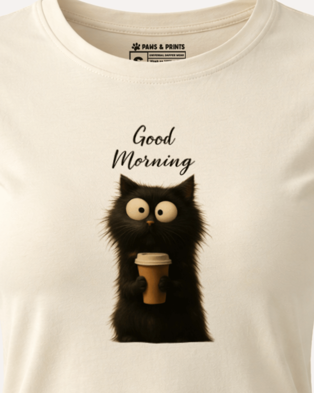 Camiseta Mujer | Morning Cattitude | Slim Fit