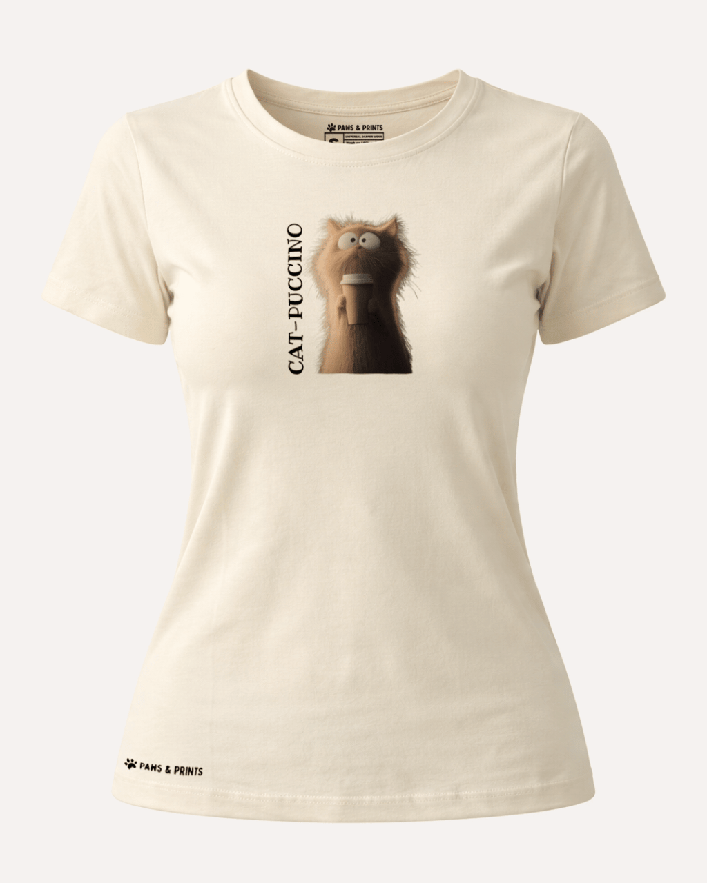 Camiseta Mujer | Creamy Cattitude | Slim Fit