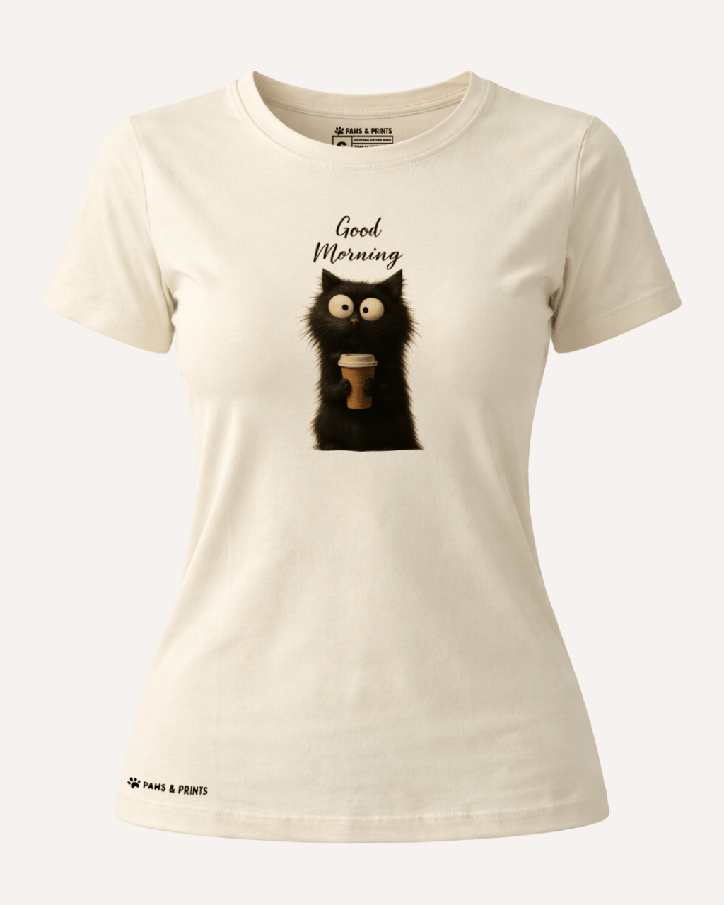 Camiseta Mujer | Morning Cattitude | Slim Fit