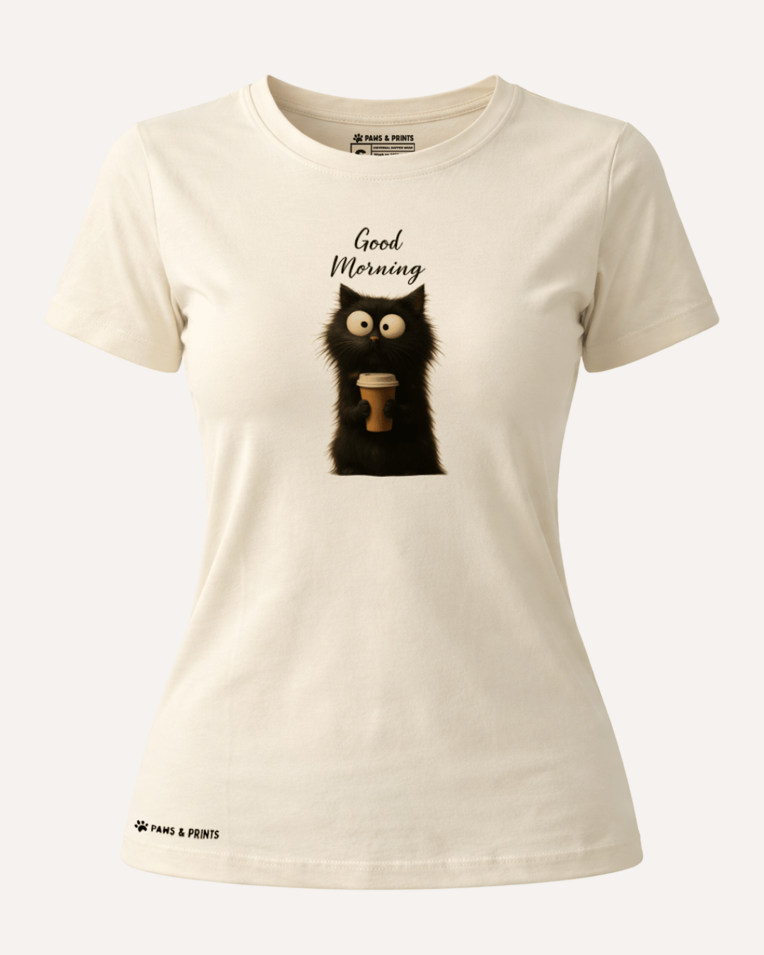 Camiseta Mujer | Morning Cattitude | Slim Fit