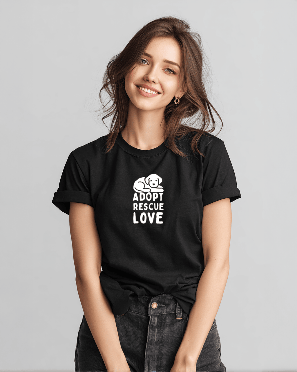 Camiseta Mujer | Adopt Rescue Love | Regular Fit