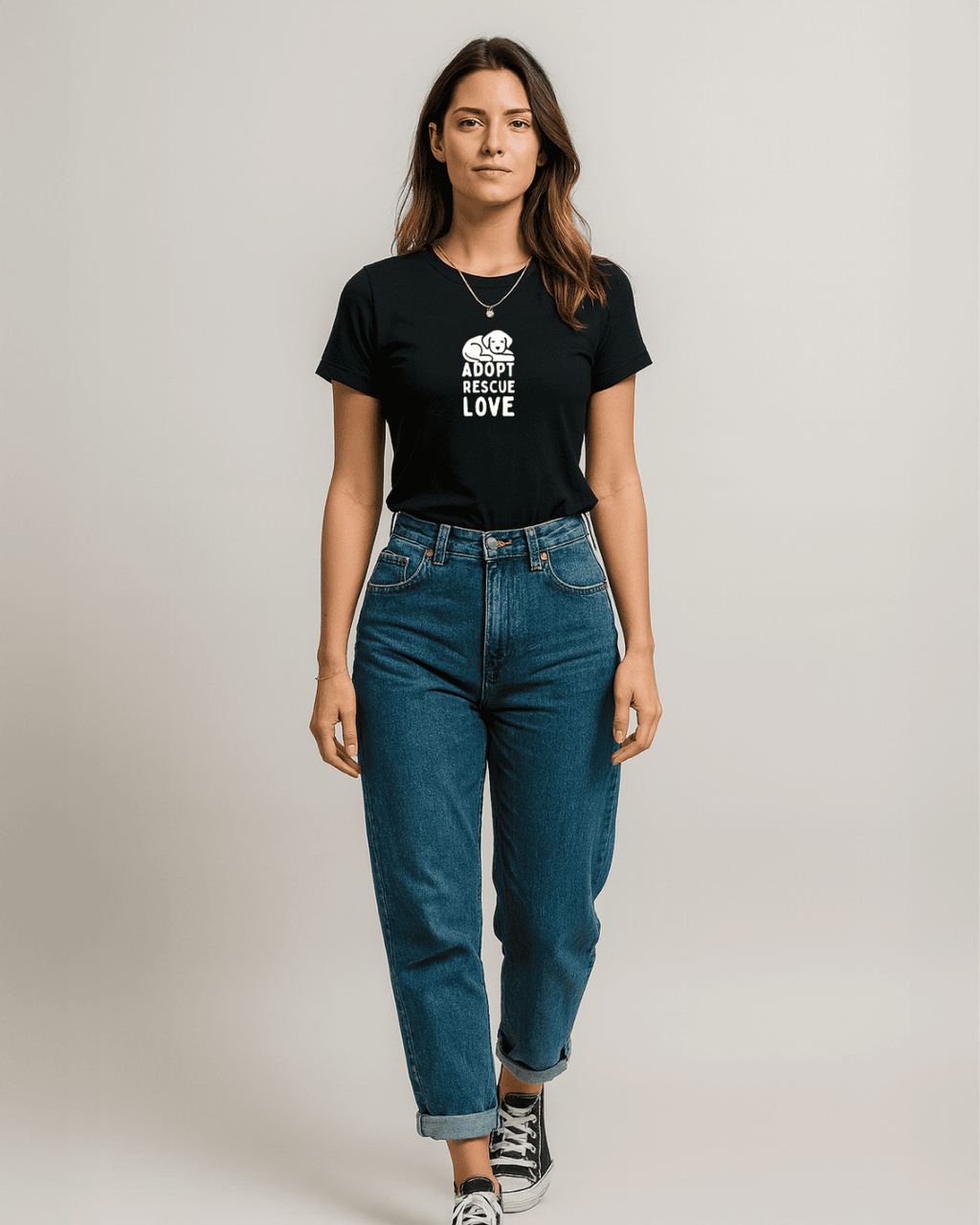 Camiseta mujer | Adopt Rescue Love | Slim Fit